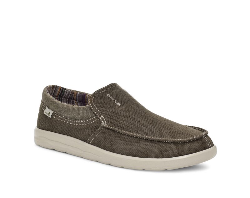 Sanuk Mens Hi Bro Lite Hemp Slip-on Earth Grey Shoes | VANXKO239